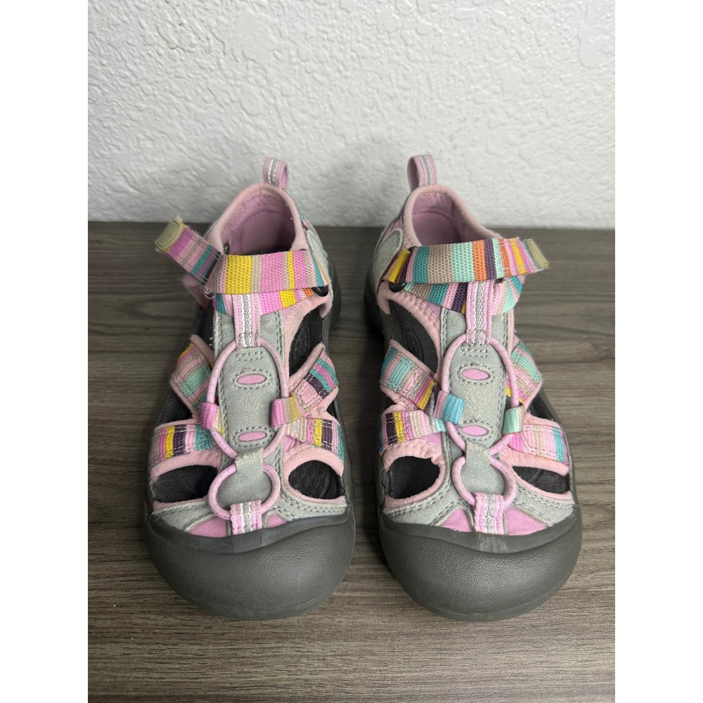 Keen Newport H2 Kids Sandals Pink Multi Striped Water Shoes Size 13 1014935